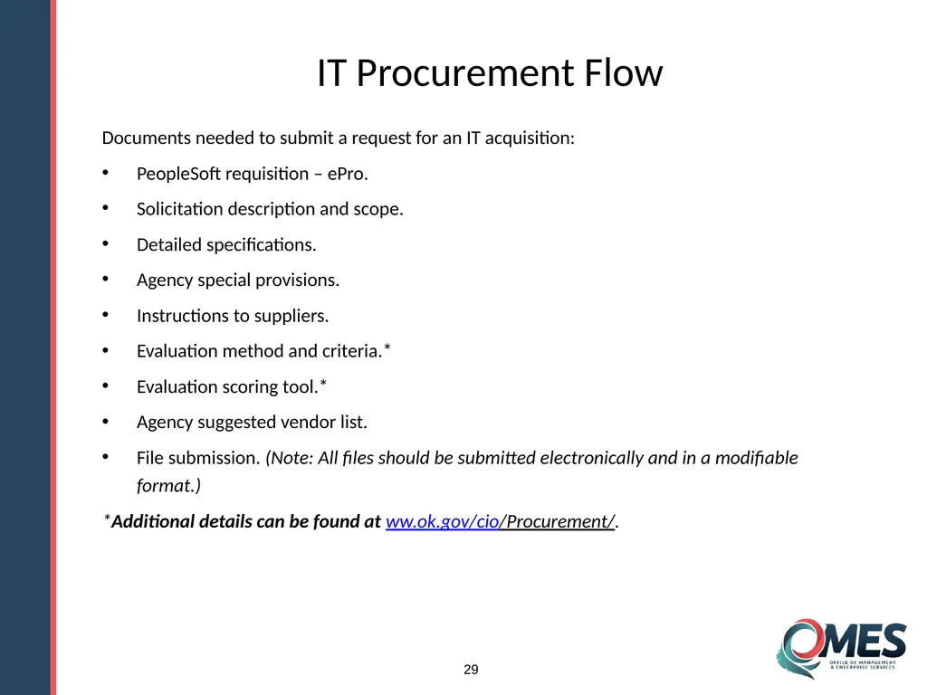 OMES Information Technology Acquisitions Module 13 - slide 29 of 79