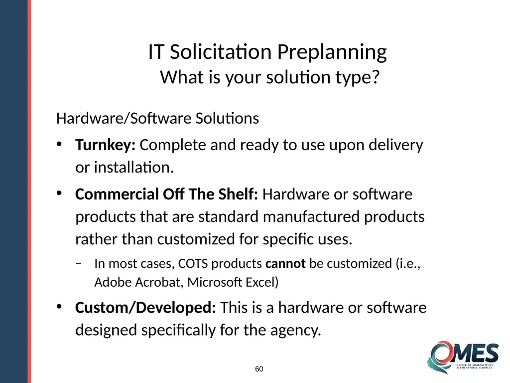 OMES Information Technology Acquisitions Module 13 - slide 60 of 79