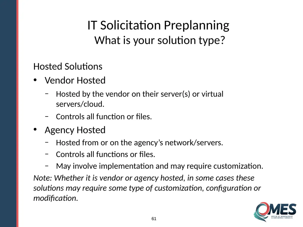 OMES Information Technology Acquisitions Module 13 - slide 61 of 79