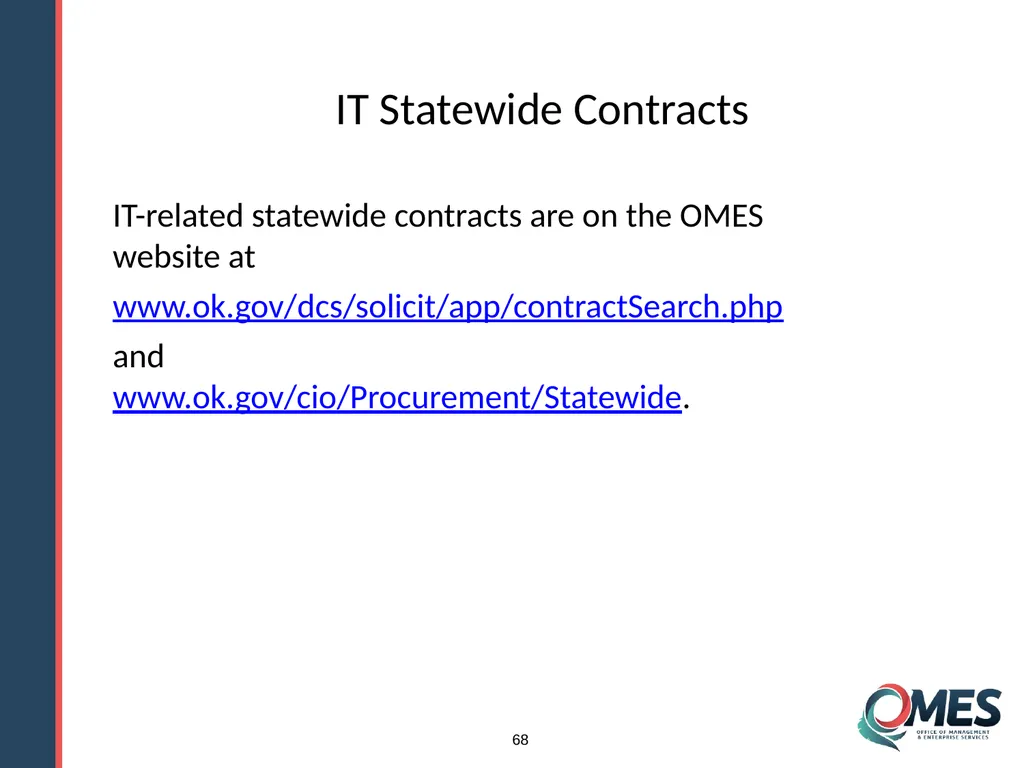 OMES Information Technology Acquisitions Module 13 - slide 68 of 79