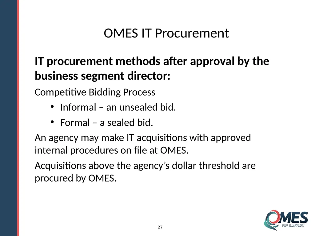 OMES Information Technology Acquisitions Module 13 - slide 27 of 79
