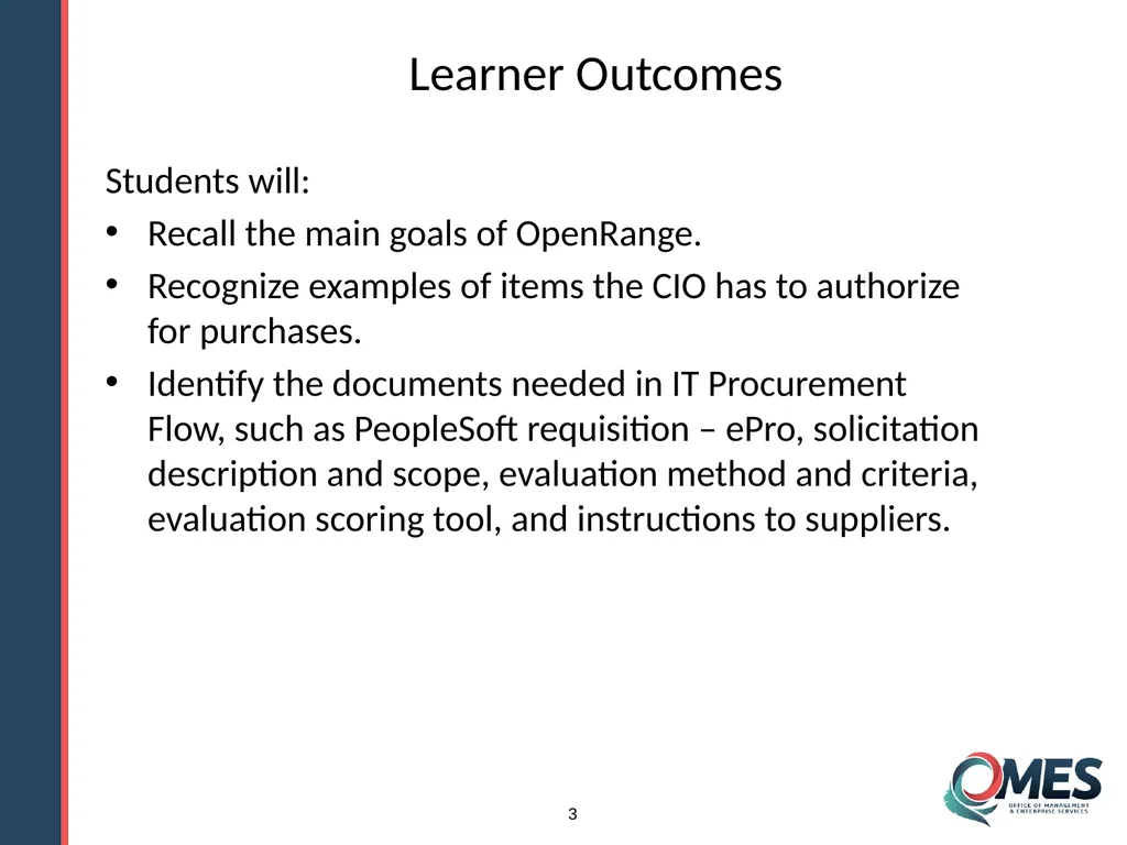OMES Information Technology Acquisitions Module 13 - slide 3 of 79