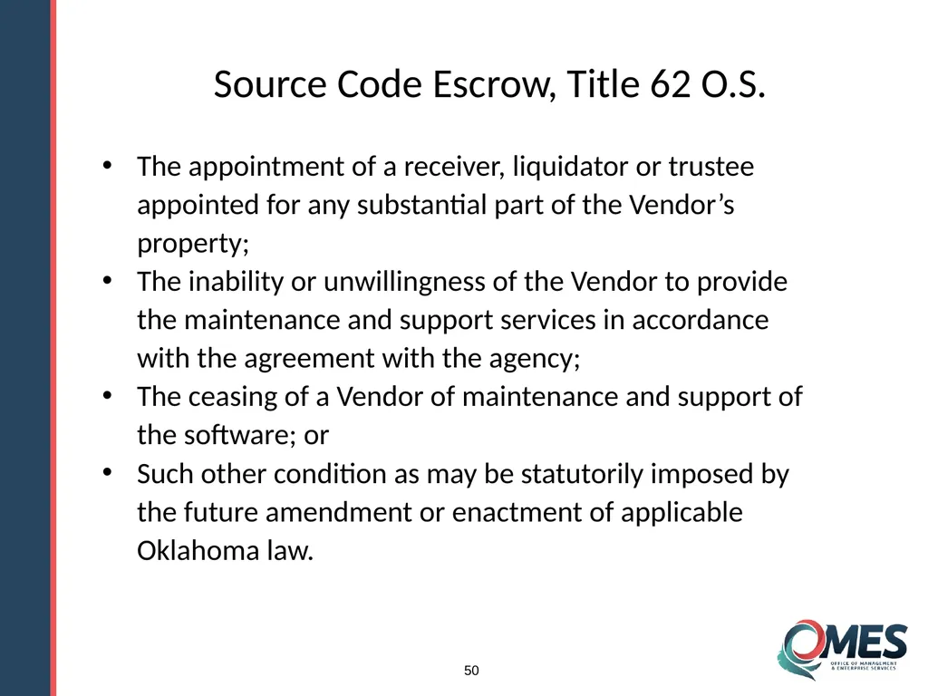 OMES Information Technology Acquisitions Module 13 - slide 50 of 79