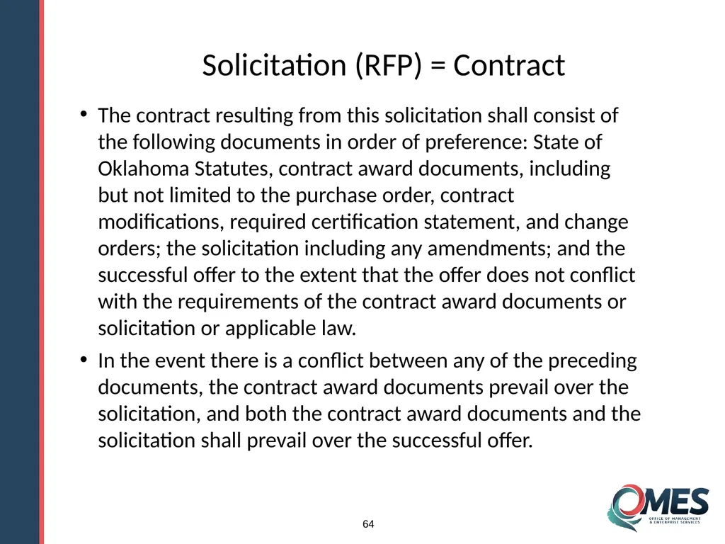 OMES Information Technology Acquisitions Module 13 - slide 64 of 79
