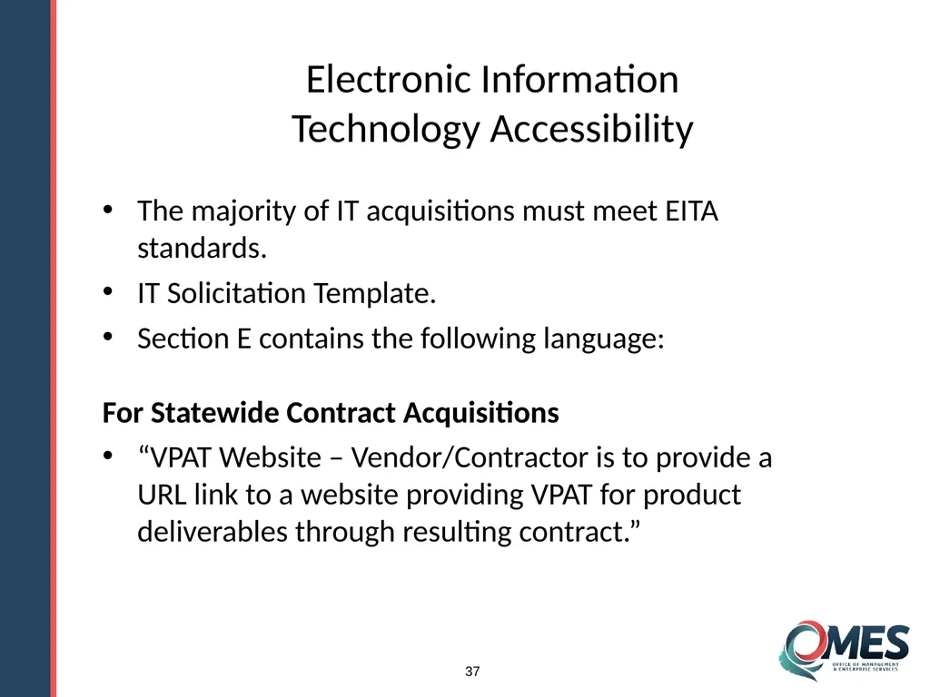 OMES Information Technology Acquisitions Module 13 - slide 37 of 79