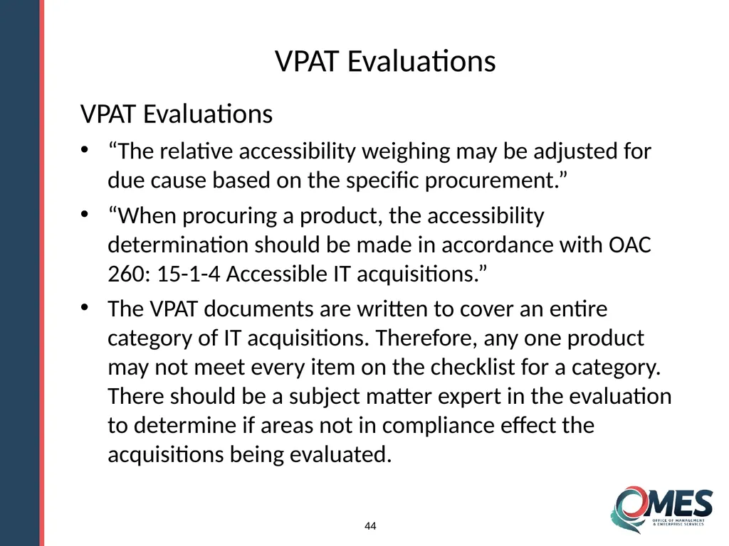 OMES Information Technology Acquisitions Module 13 - slide 44 of 79
