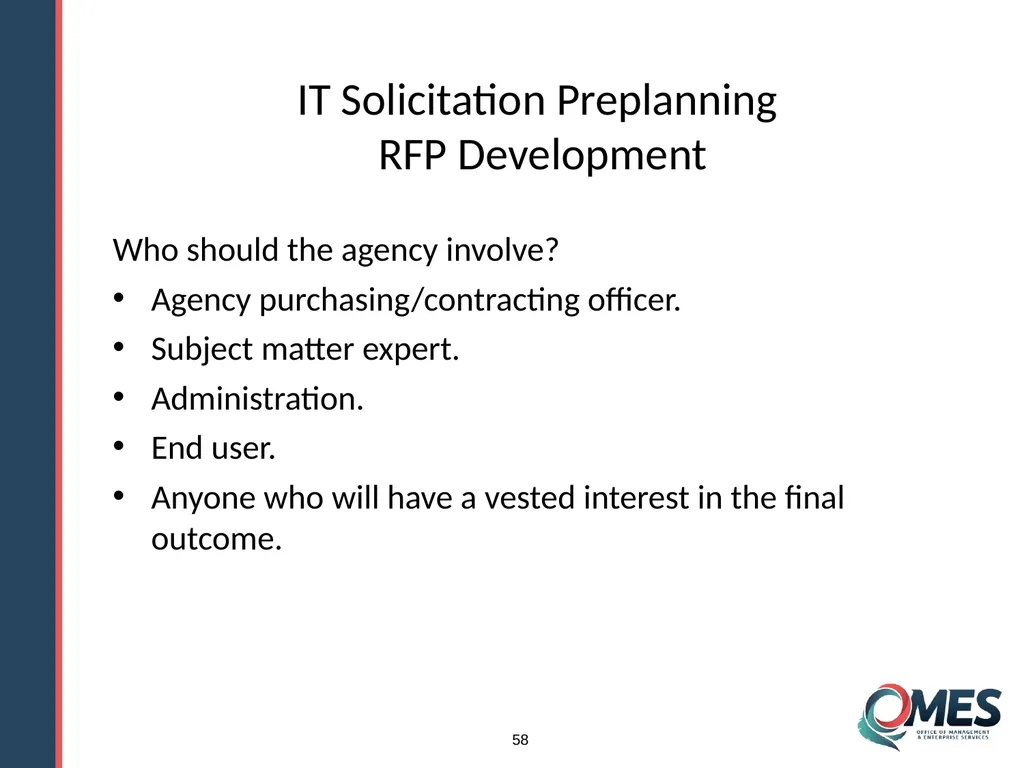 OMES Information Technology Acquisitions Module 13 - slide 58 of 79