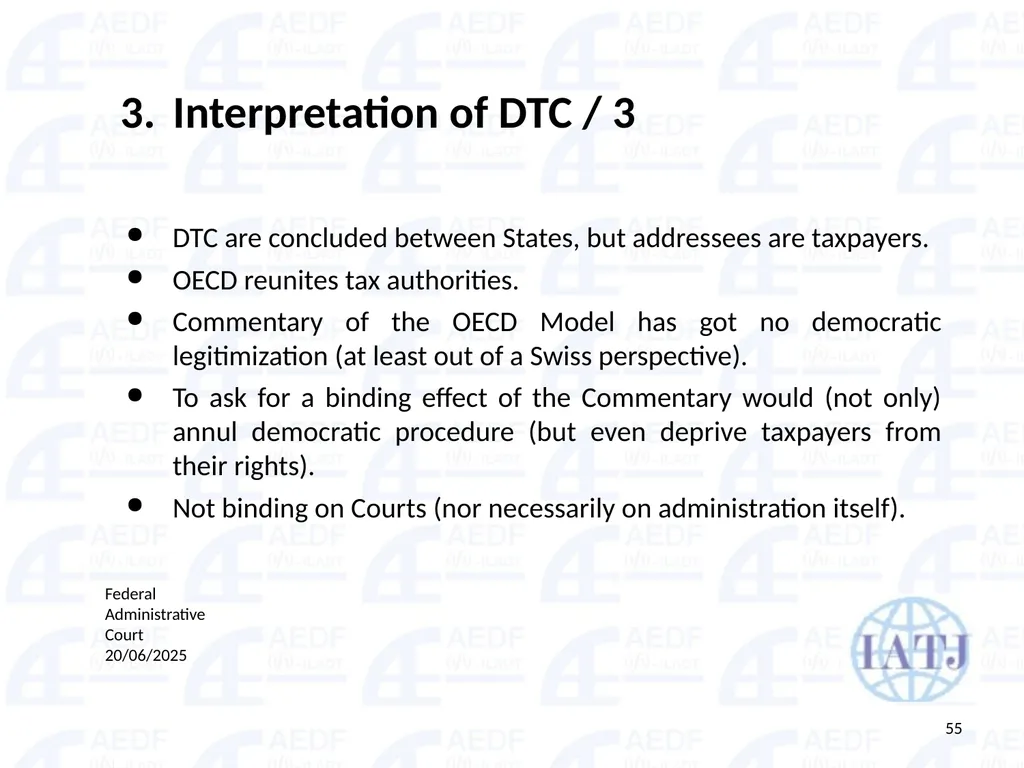 Static vs. Dynamic interpretation PANEL Judge Dr - slide 55 of 77