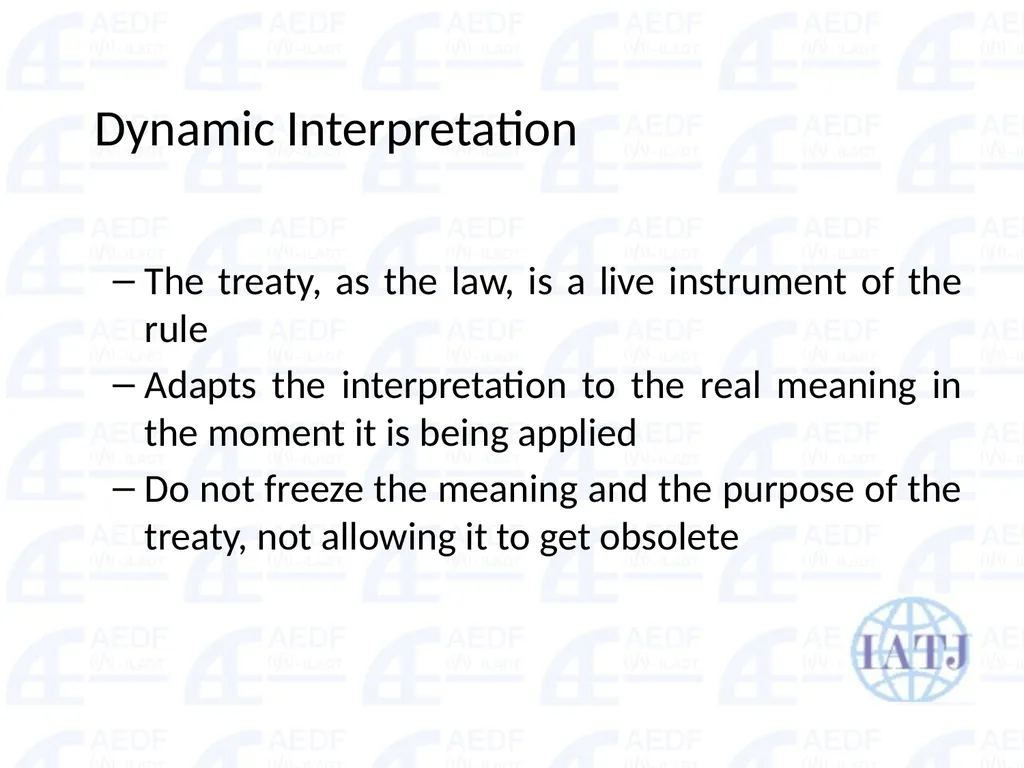 Static vs. Dynamic interpretation PANEL Judge Dr - slide 60 of 77