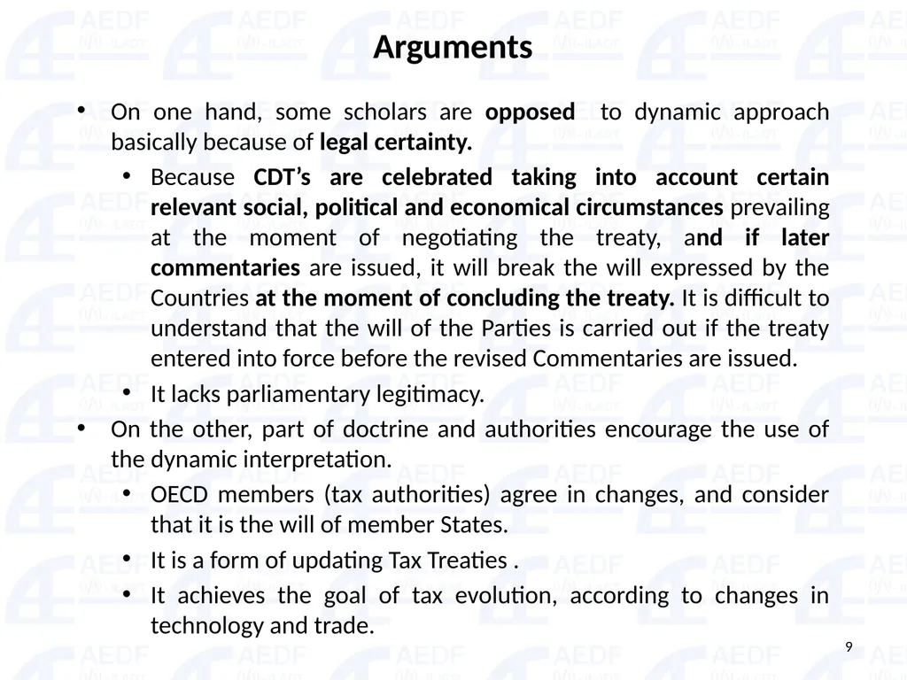 Static vs. Dynamic interpretation PANEL Judge Dr - slide 9 of 77