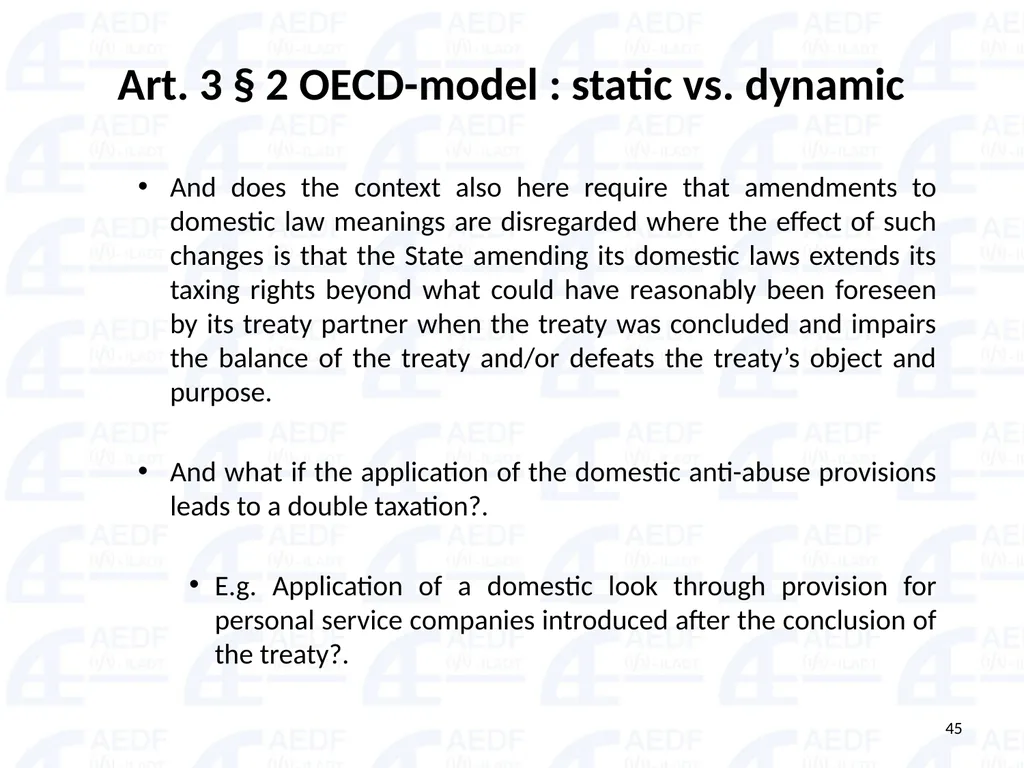 Static vs. Dynamic interpretation PANEL Judge Dr - slide 45 of 77