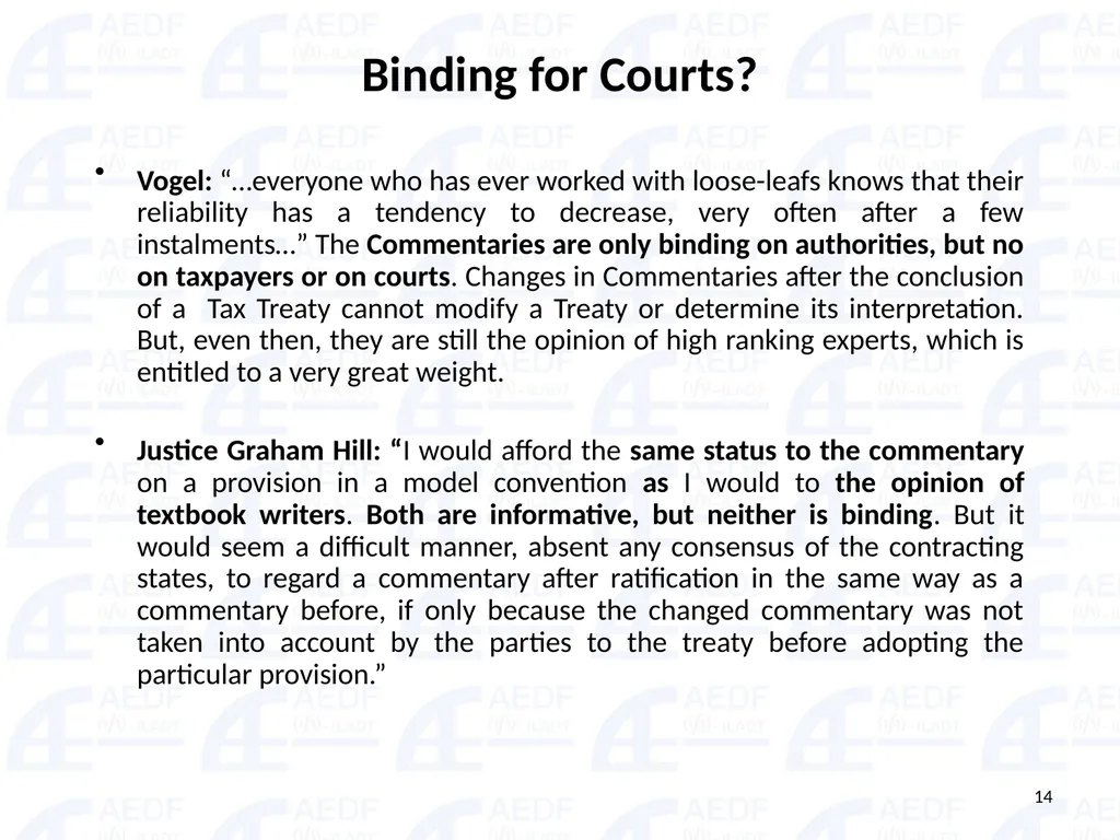 Static vs. Dynamic interpretation PANEL Judge Dr - slide 14 of 77