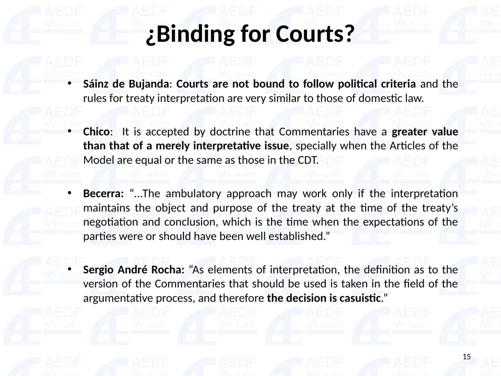 Static vs. Dynamic interpretation PANEL Judge Dr - slide 15 of 77