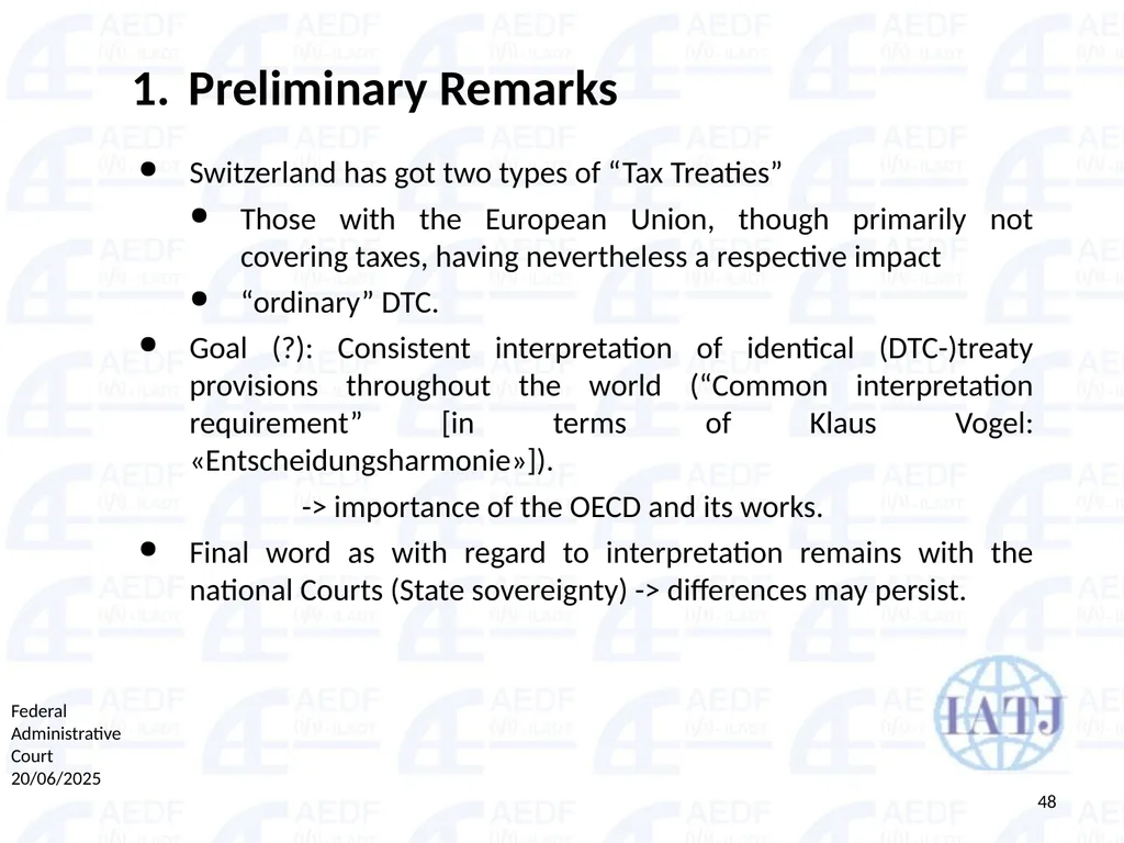 Static vs. Dynamic interpretation PANEL Judge Dr - slide 48 of 77