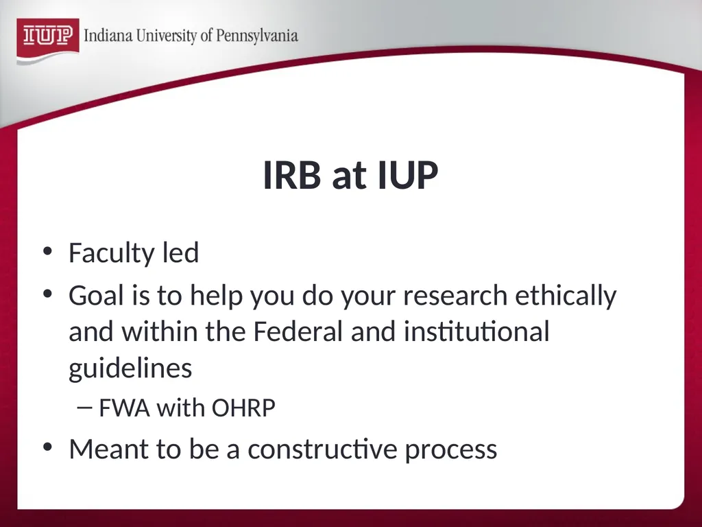 Support for Research & Scholarship at IUP Internal - slide 19 of 33