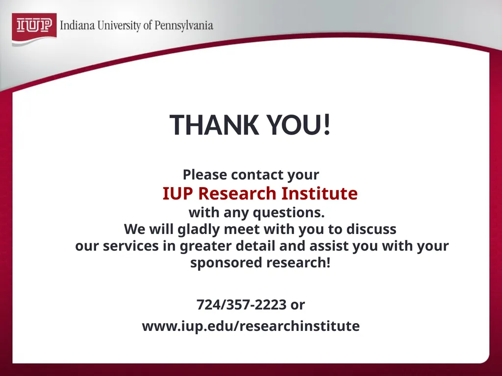 Support for Research & Scholarship at IUP Internal - slide 17 of 33