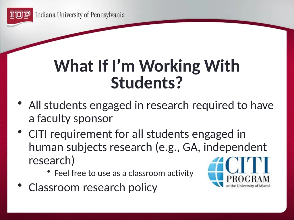 Support for Research & Scholarship at IUP Internal - slide 24 of 33