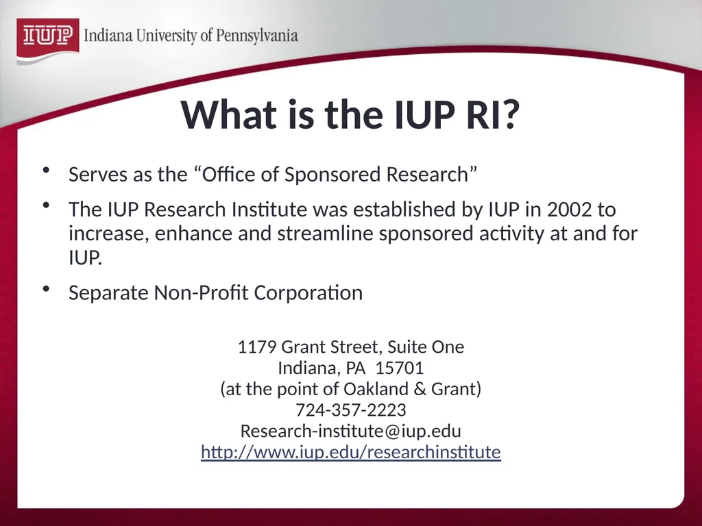 Support for Research & Scholarship at IUP Internal - slide 10 of 33