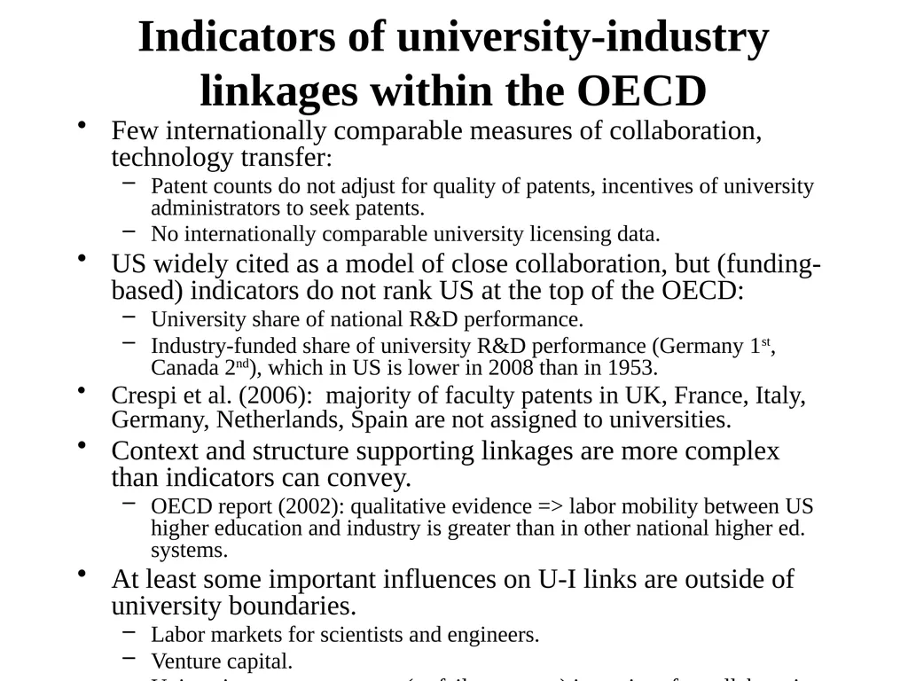 Universities in National Innovation Systems David - slide 11 of 40