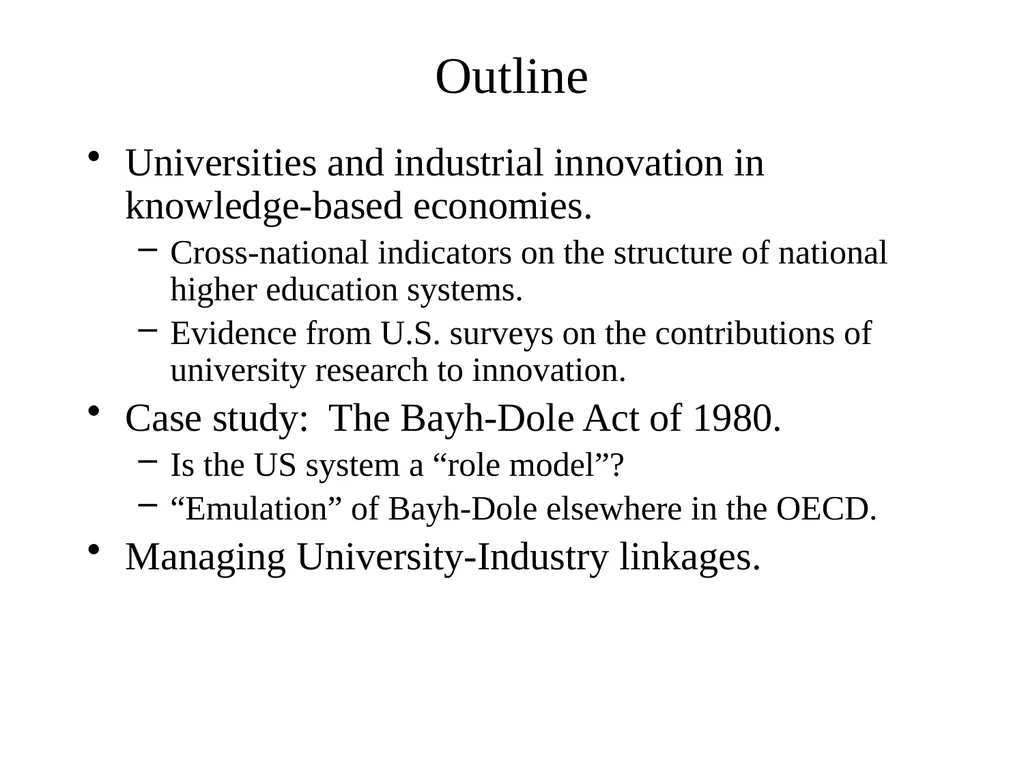Universities in National Innovation Systems David - slide 2 of 40