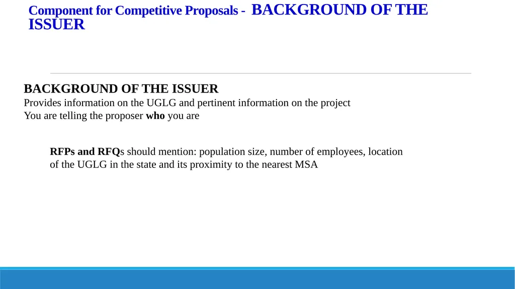 Components of Requests for Proposals (RFP) and - slide 13 of 53