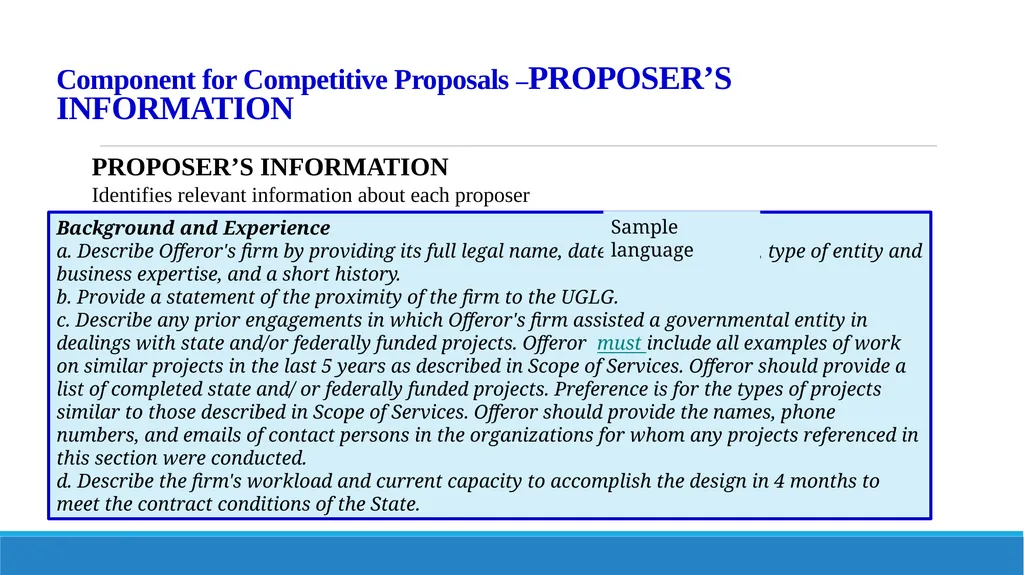 Components of Requests for Proposals (RFP) and - slide 44 of 53