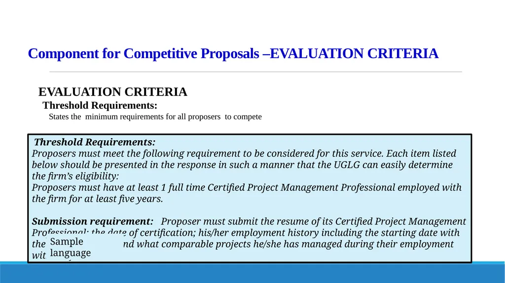 Components of Requests for Proposals (RFP) and - slide 48 of 53