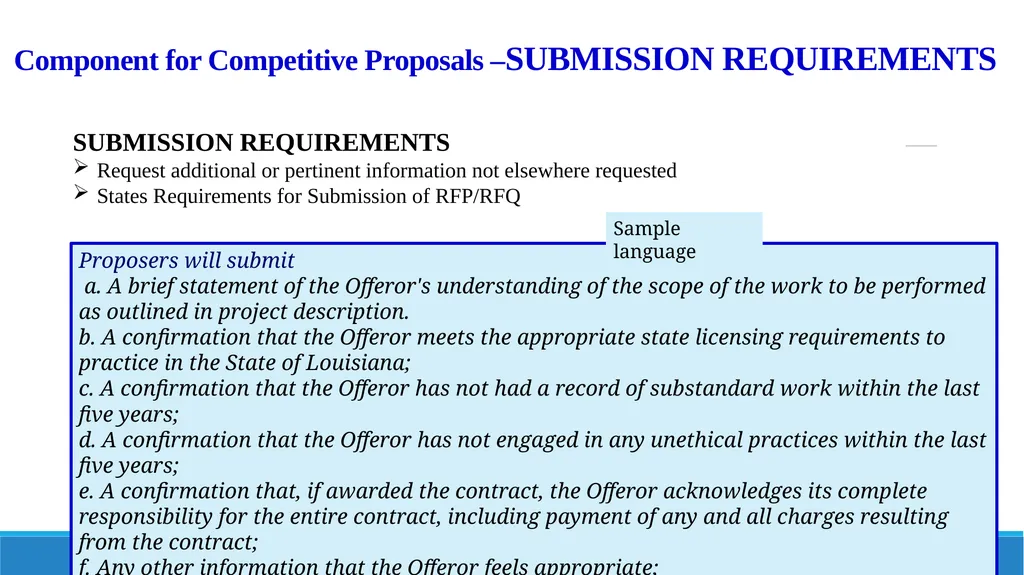 Components of Requests for Proposals (RFP) and - slide 52 of 53