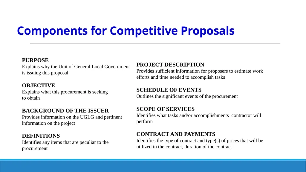 Components of Requests for Proposals (RFP) and - slide 8 of 53