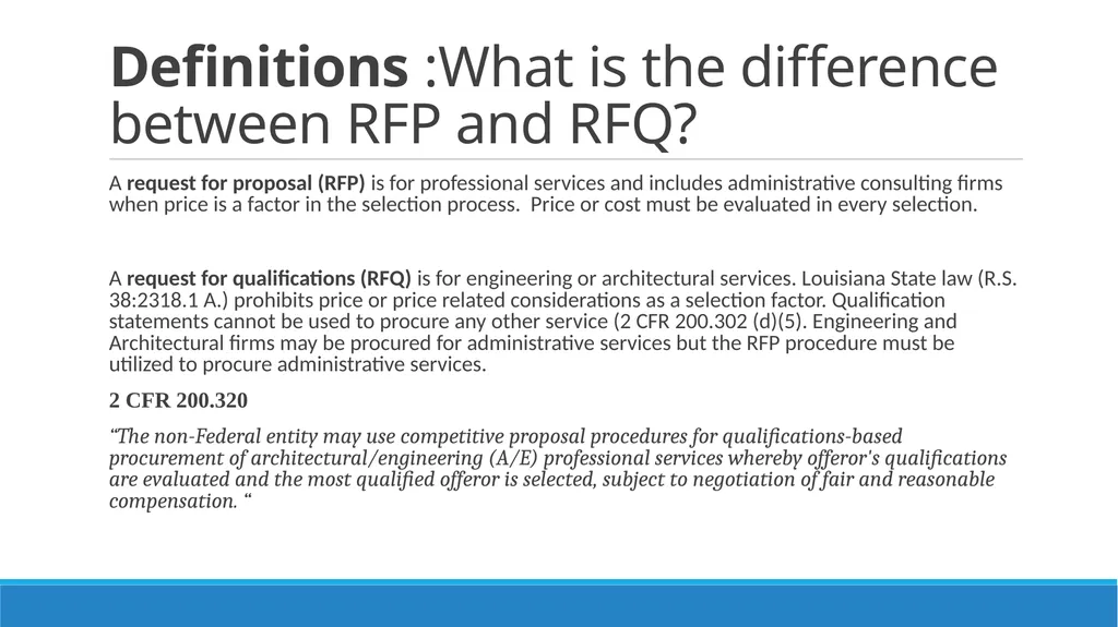 Components of Requests for Proposals (RFP) and - slide 5 of 53