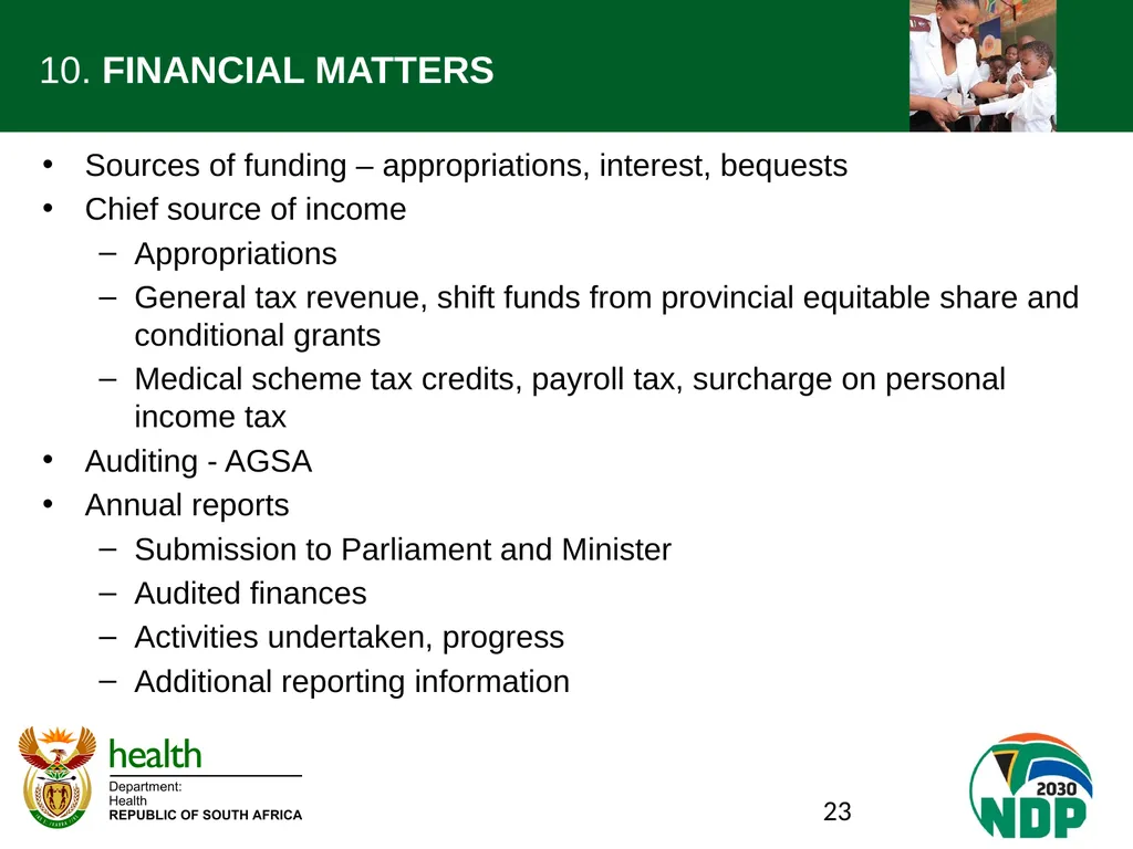 Presentation to the NCOP Select Committee on - slide 23 of 26