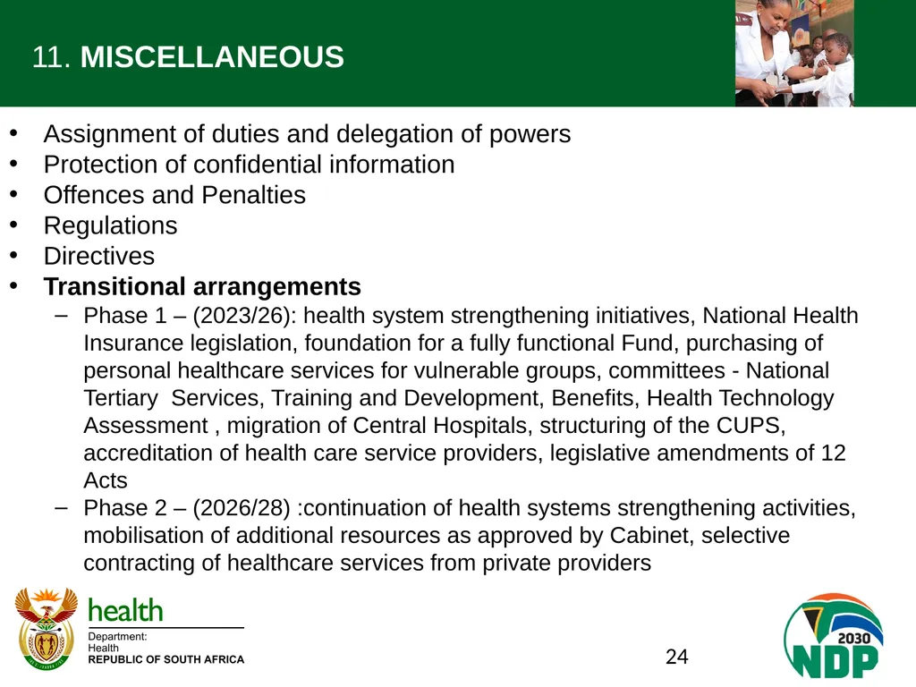 Presentation to the NCOP Select Committee on - slide 24 of 26