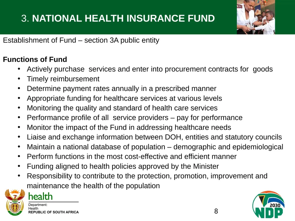 Presentation to the NCOP Select Committee on - slide 8 of 26