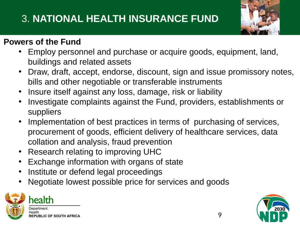 Presentation to the NCOP Select Committee on - slide 9 of 26
