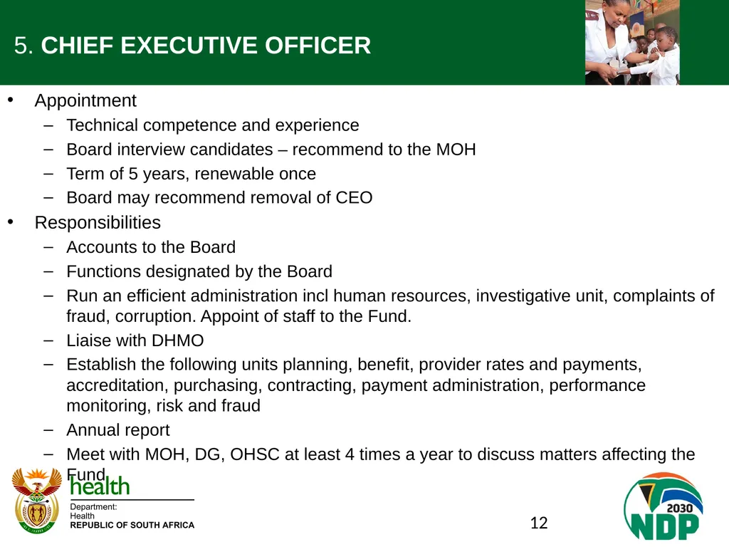 Presentation to the NCOP Select Committee on - slide 12 of 26