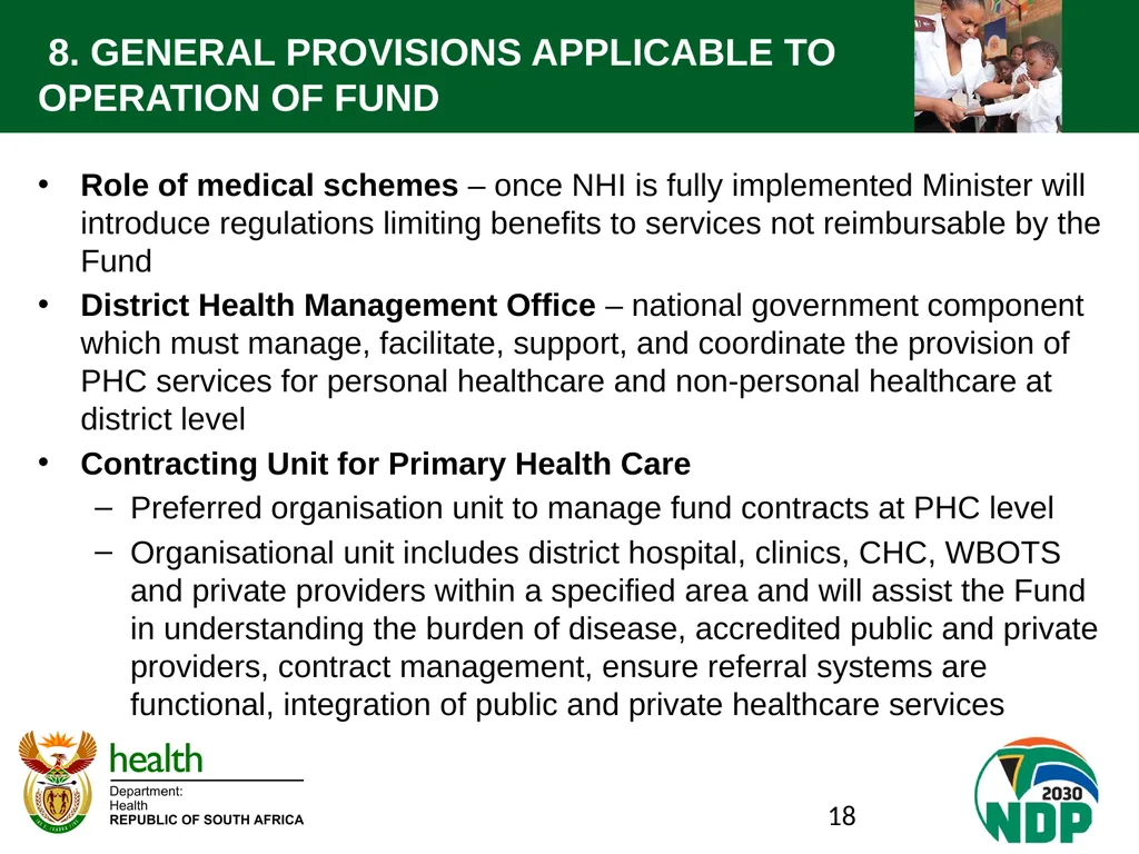Presentation to the NCOP Select Committee on - slide 18 of 26