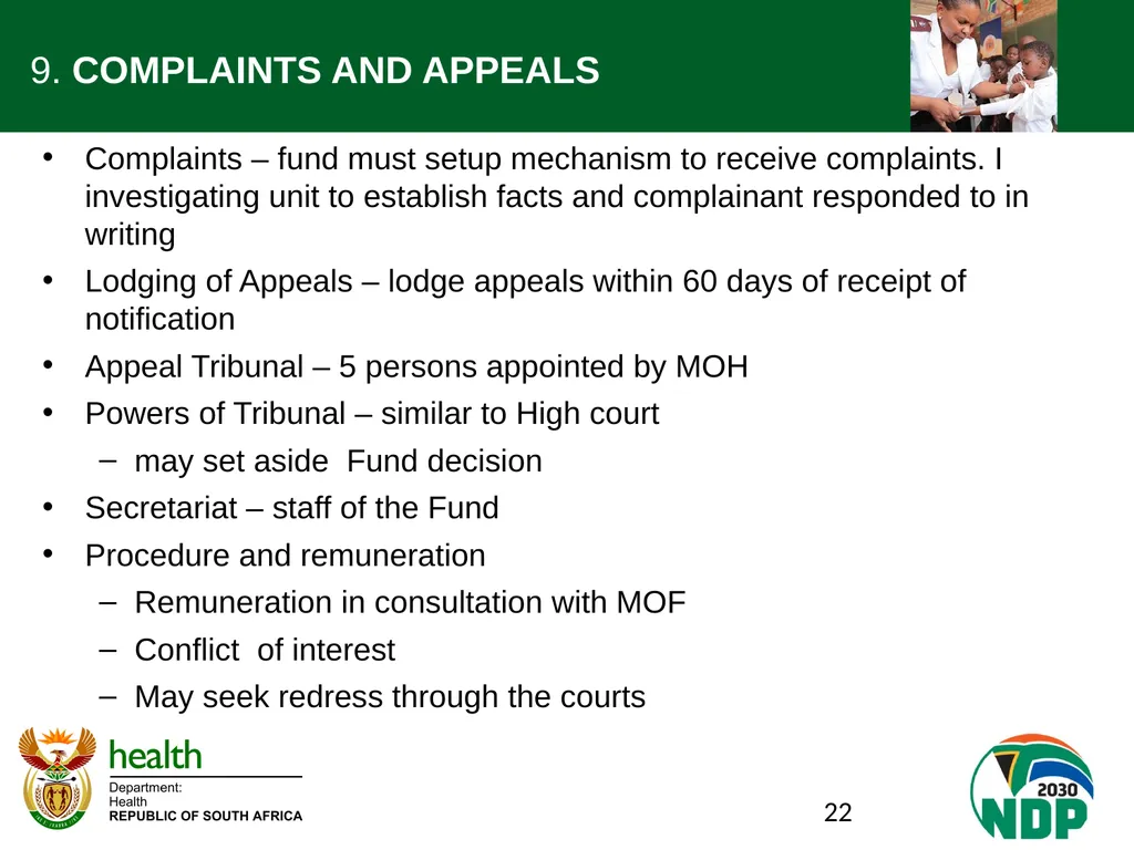 Presentation to the NCOP Select Committee on - slide 22 of 26