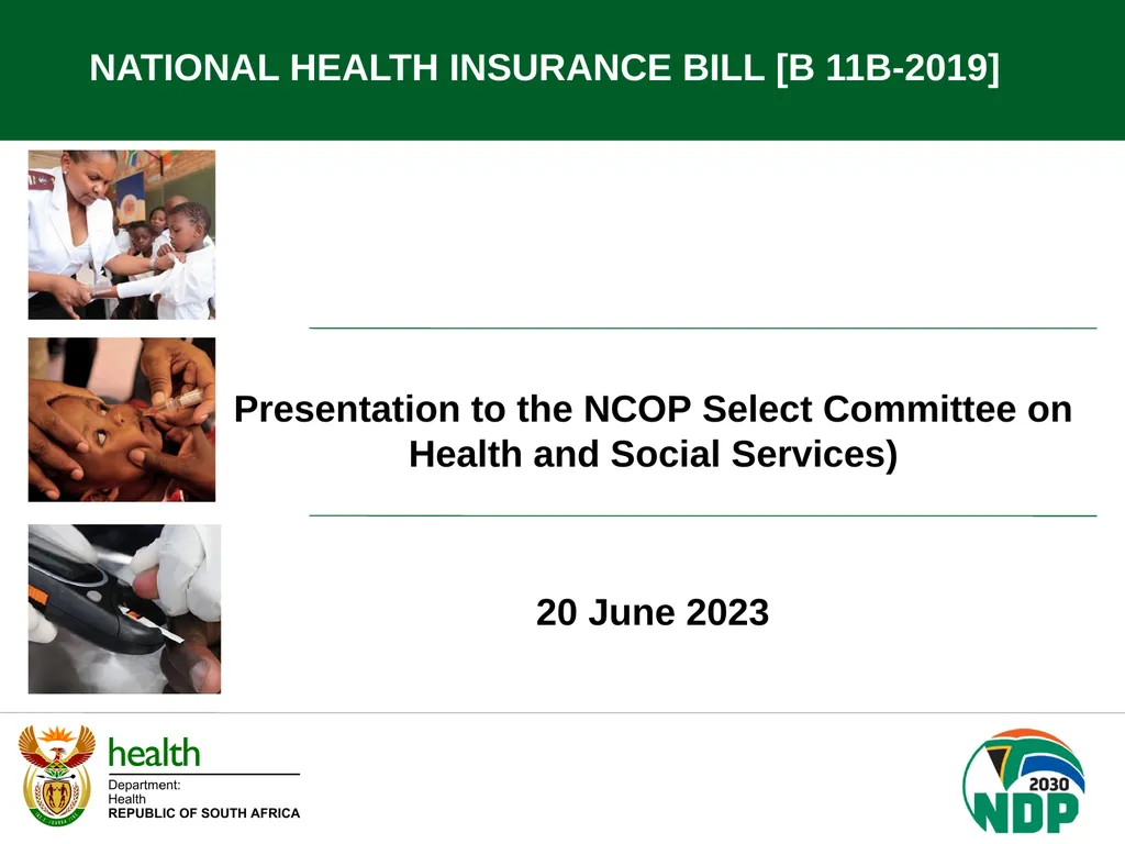 Presentation to the NCOP Select Committee on - slide 1 of 26