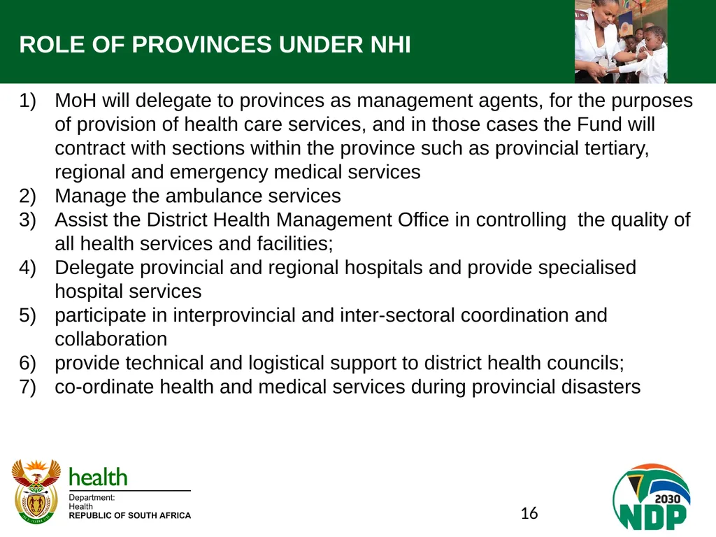 Presentation to the NCOP Select Committee on - slide 16 of 26