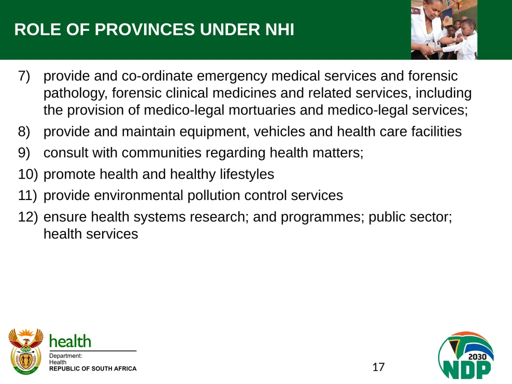 Presentation to the NCOP Select Committee on - slide 17 of 26