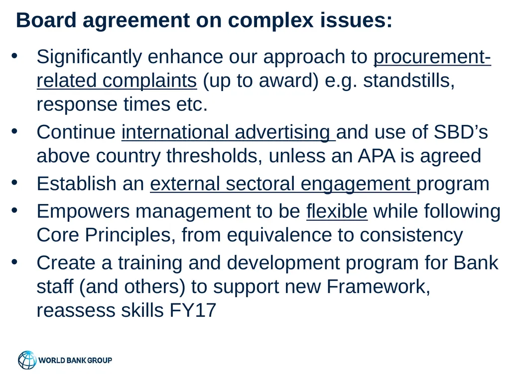 World Bank Procurement Framework Value for Money, - slide 11 of 22