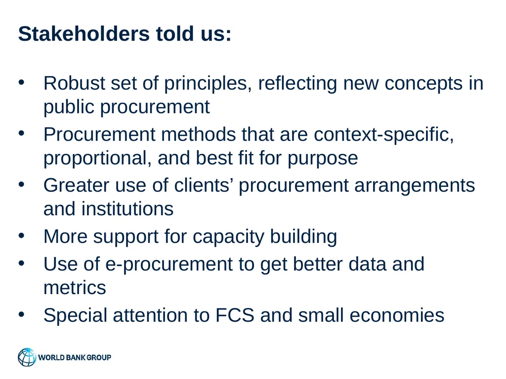 World Bank Procurement Framework Value for Money, - slide 5 of 22