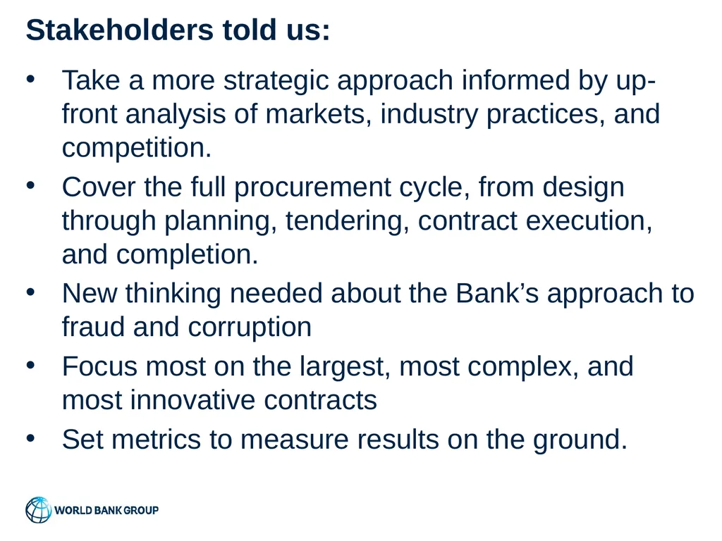 World Bank Procurement Framework Value for Money, - slide 6 of 22