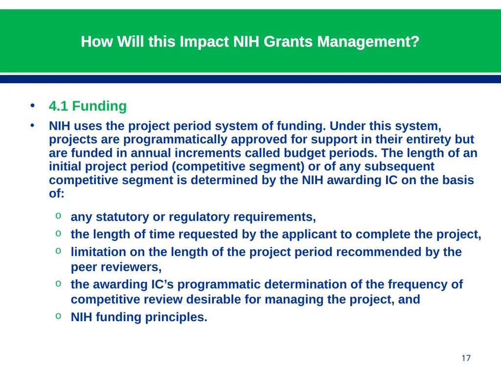 February 24, 2015 NIH Implementation of Uniform - slide 17 of 38