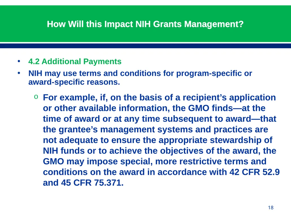 February 24, 2015 NIH Implementation of Uniform - slide 18 of 38