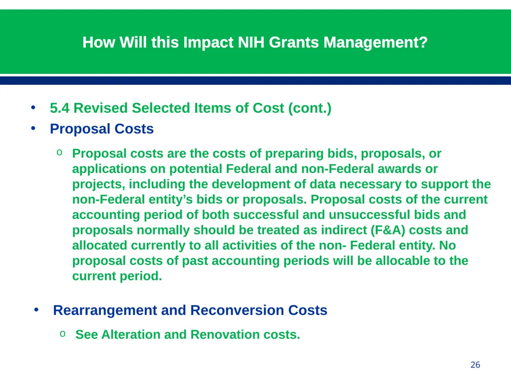 February 24, 2015 NIH Implementation of Uniform - slide 26 of 38