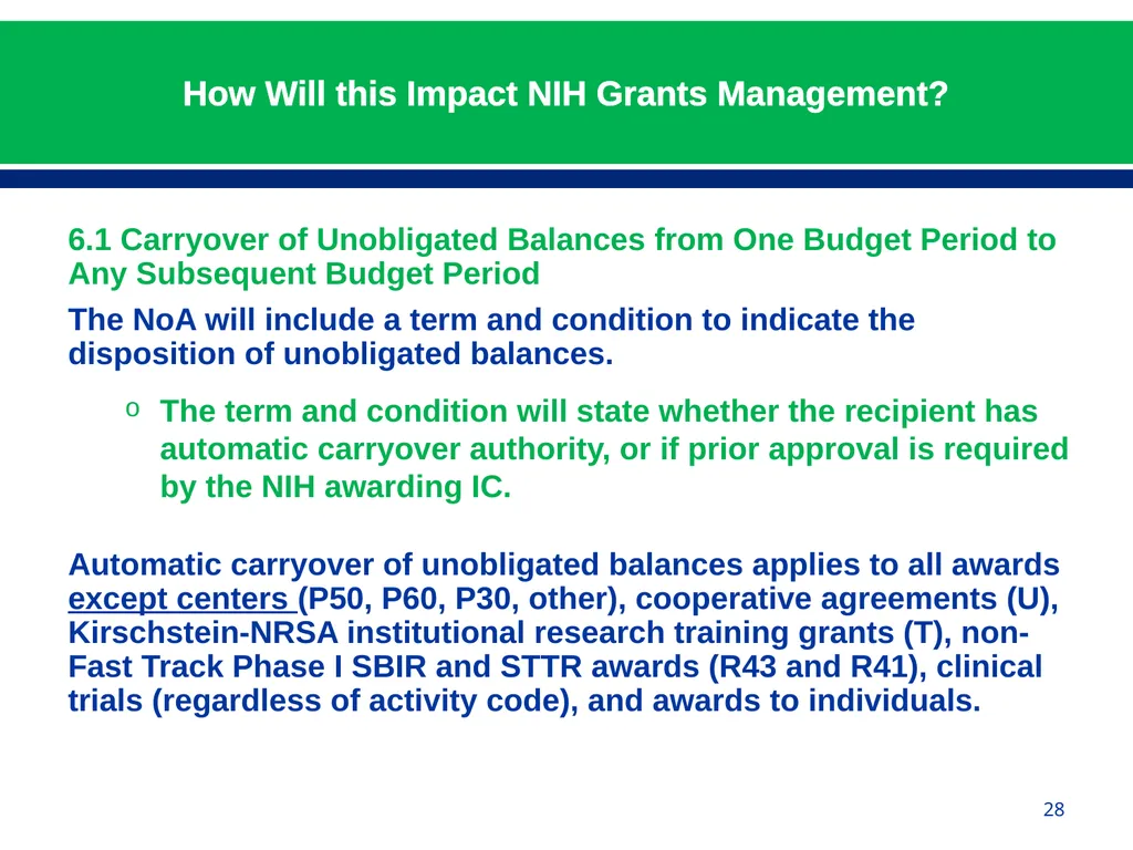 February 24, 2015 NIH Implementation of Uniform - slide 28 of 38