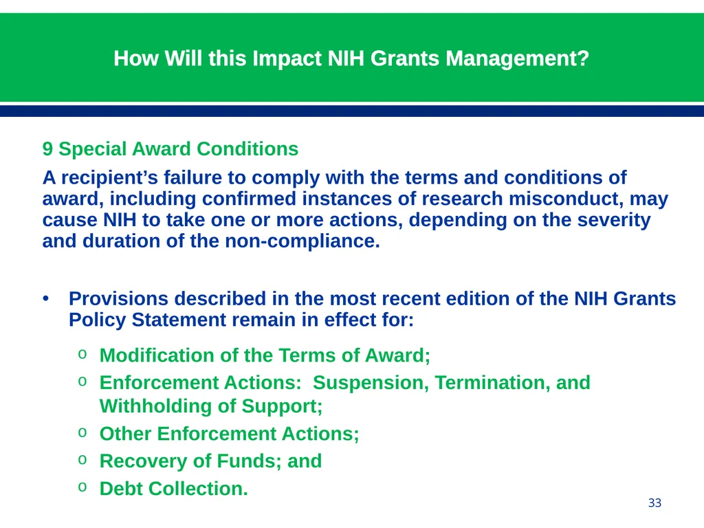 February 24, 2015 NIH Implementation of Uniform - slide 33 of 38