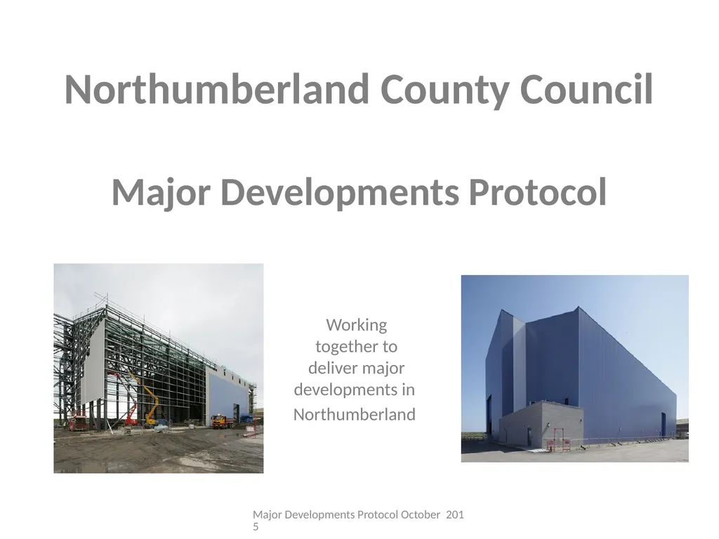Northumberland County Council Major Developments - slide 1 of 12