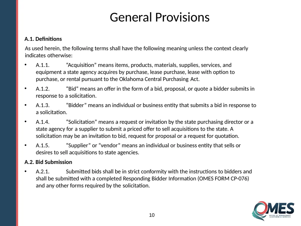 Standard Solicitation Package Module 9 1 Learner - slide 10 of 70